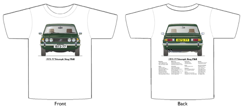 Triumph Stag MkII (hard top) 1973-77 T-shirt Front & Back
